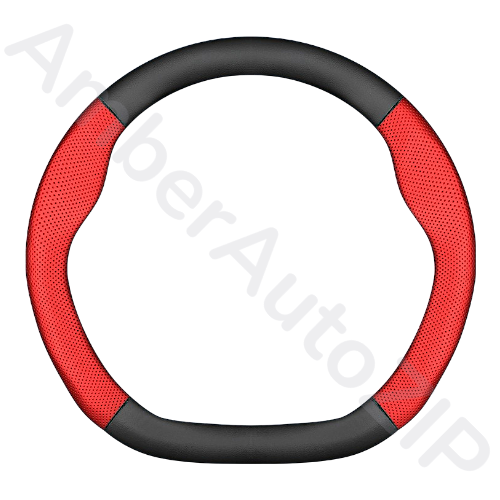 Оплётка рулевого колеса из ЭКО кожи с красными перфорированными вставками №3 АМБЕРАВТО